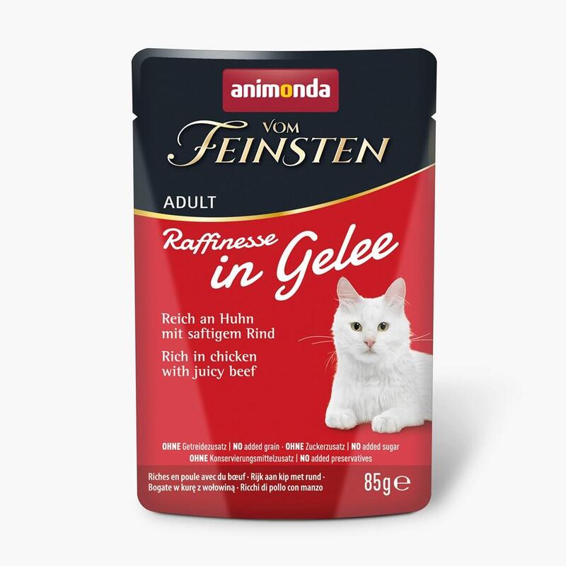 Comida Húmeda Para Gatos Animonda Vom Feinsten Adult Raffinesse En Gelatina Rica En Pollo Con Ternera  85g