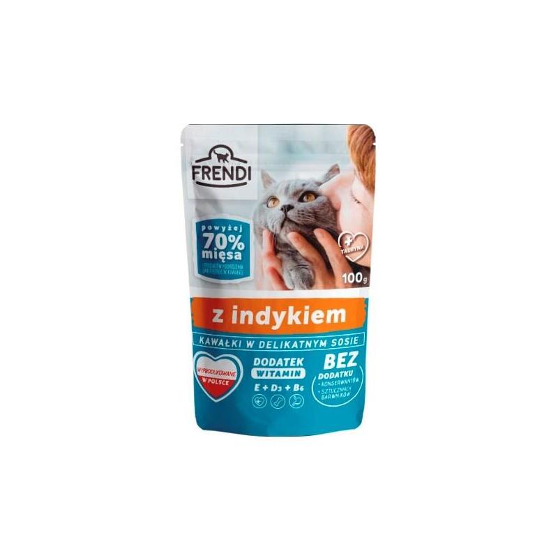 Comida Húmeda Para Gatos Frendi Trozos En Salsa De Pavo  100 G