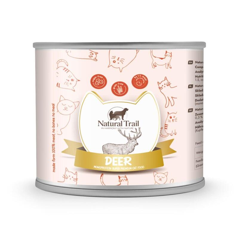 Comida Húmeda Para Gatos Natural Trail Monoprotein Deer  185g
