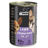 Comida Húmeda Para Perros Super Beno Lamb With Chicken Livers  415g