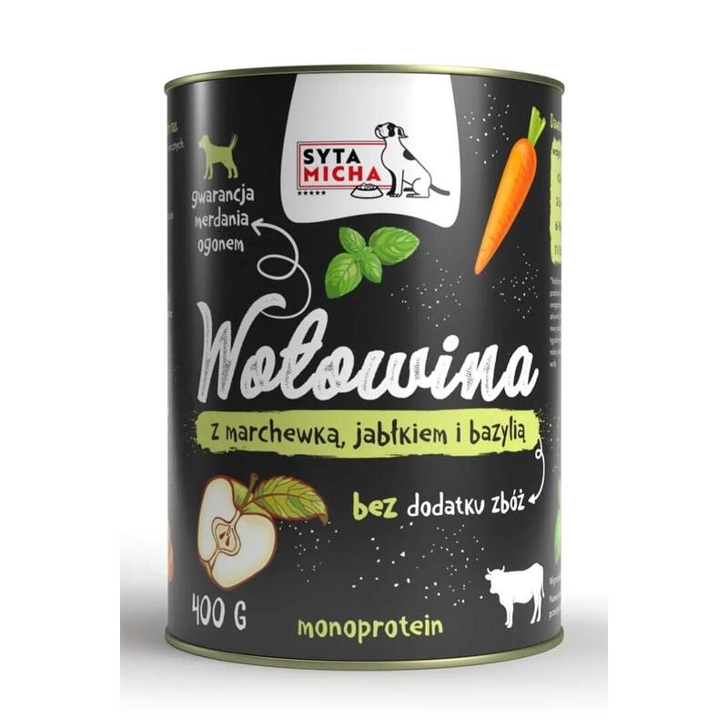 Comida Húmeda Para Perros Syta Micha Beef With Carrot, Apple And Basil  400g