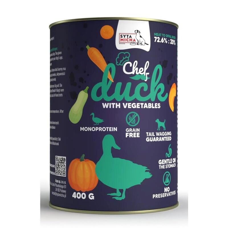Comida Húmeda Para Perros Syta Micha Chef Duck With Vegetables  400g