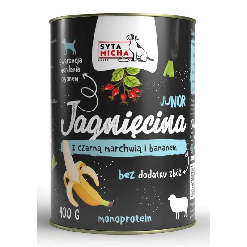 Comida Húmeda Para Perros  Syta Micha Junior Lamb With Black Carrot And Banana  400g