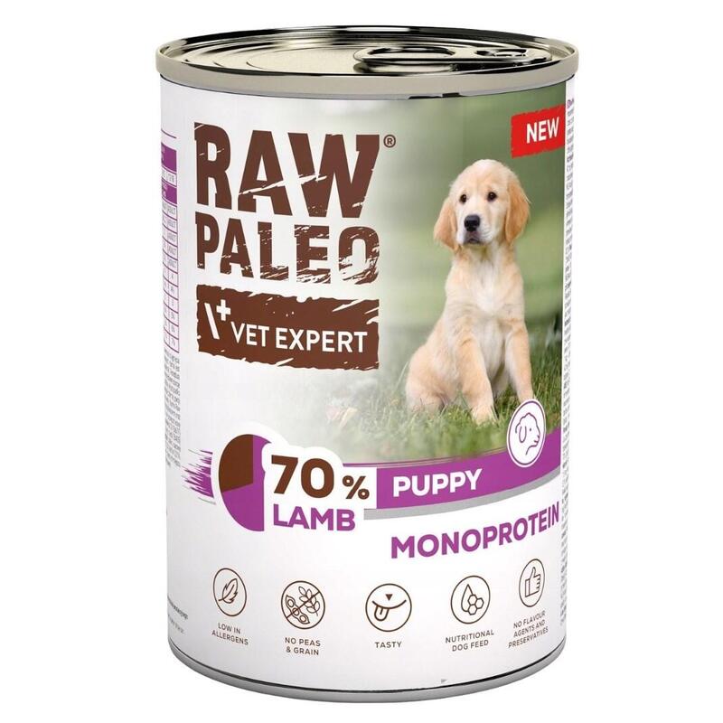 Comida Húmeda Para Perros Vetexpert Raw Paleo Cordero Cachorro  400g