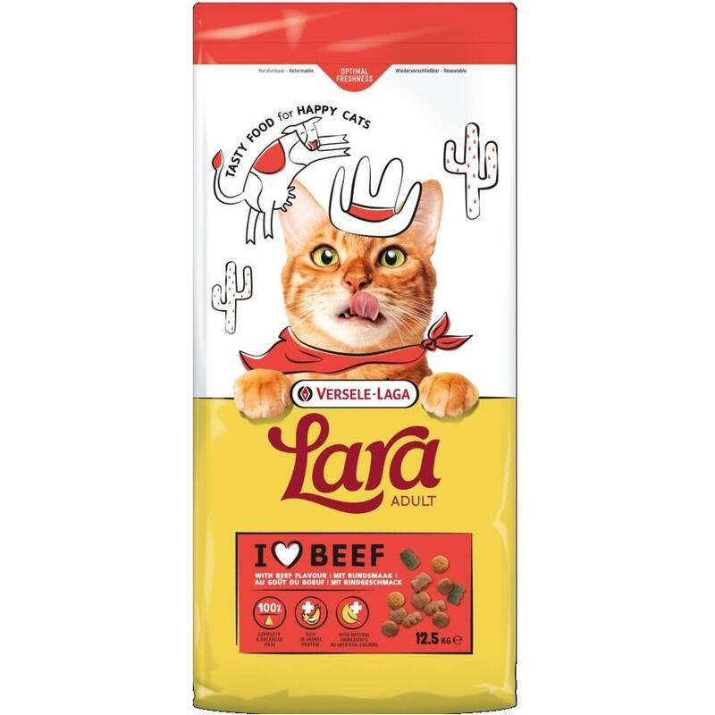 Comida Seca Para Gatos Versele-Laga Lara Beef  - 12,5kg