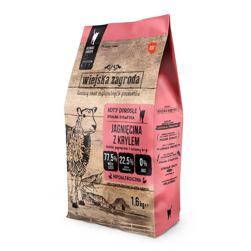 Comida Seca Para Gatos Wiejska Zagroda Lamb With Krill  400g
