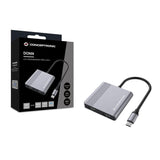 Conceptronic Adaptador Usb-C->2xhdmi,Usb-C Pd,1xusb3.0 0.25 Gr