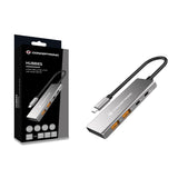 Conceptronic Dock Usb-C->2xusb-C,2xusb-A,100wpd O.N.0.25m Gr