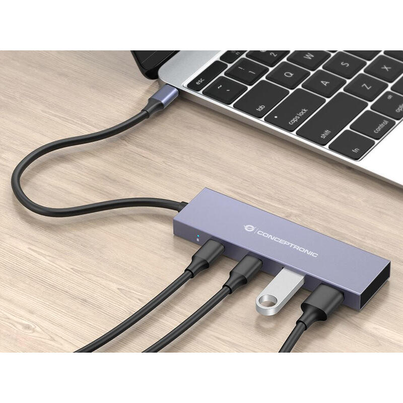 Conceptronic Usb-Hub 4-Port 3.2 C->2x3.1+2x3.0 Gris