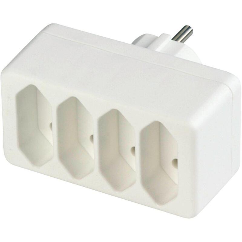 Conector De Transicion Rev 4 Veces Eurosteckdosen Blanco