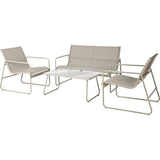 Conjunto De Jardín, Gris Claro/Blanco, 4 Piezas