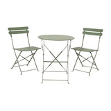 Conjunto De Mesa Y 2 Sillas Helsingborg, Plegables, De Acero, Verde