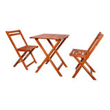 Conjunto De Mesa Y Sillas De Acacia. Plegables. Color: Natural Sillas: 40x40x80cm Mesa: 60x60x72cm