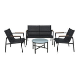 Conjunto Jardin 4 Piezas Metal Antracita
