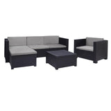 Conjunto Jardin/Terraza Sofa+Sillon+Mesa Manhattan Grafito Sp Berner