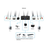 Conmutador Automatico Level One V/T/M 1a2 Cpus Usb Con Audio Cables Incluidos