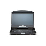 Consola Lcd Panorámica Multiview Dual Rail Con Switch Kvm Integrado Hdmi Usb De 4 Puertos