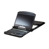 Consola Lcd Panorámica Multiview Dual Rail Con Switch Kvm Integrado Hdmi Usb De 4 Puertos