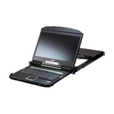 Consola Lcd Panorámica Multiview Dual Rail Con Switch Kvm Integrado Hdmi Usb De 4 Puertos