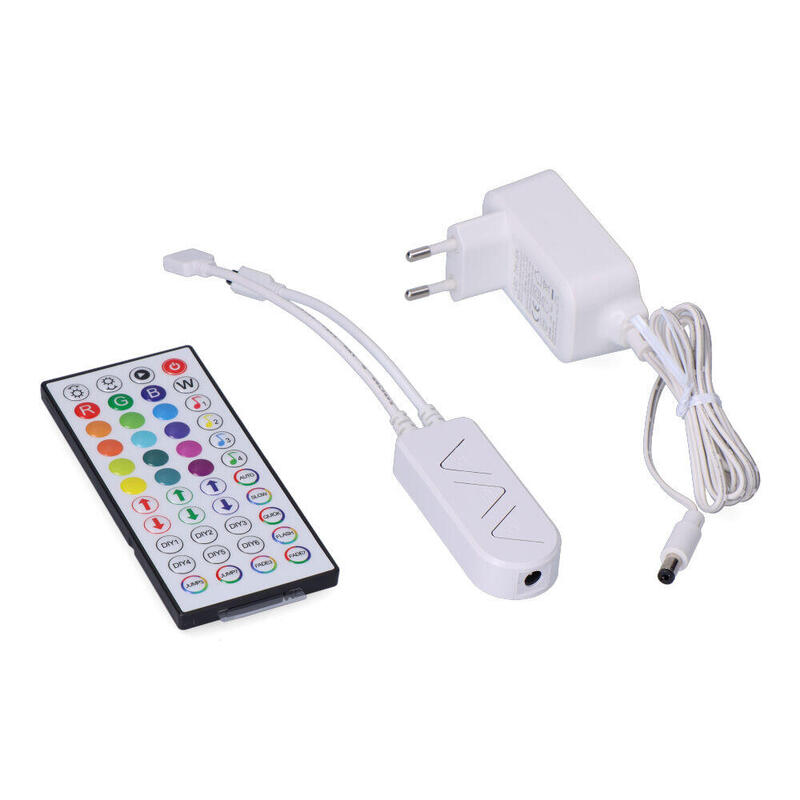 Controlador + Mando + Transformador Para Tira De Led Rgb 31933