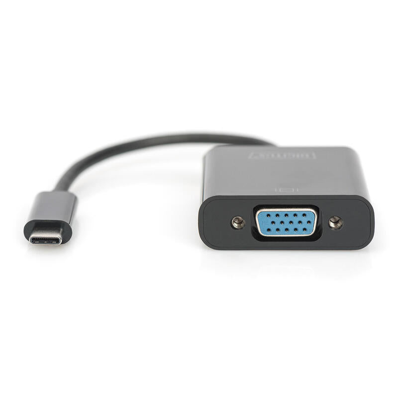 Conversor Hub Digitus Video Usb Tipo C A Vga Full Hd 1080p 19,5 Cm Negro