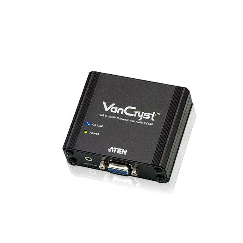 Convertidor Vga A Hdmi, Aten Vc180, Hasta 1080p, Con Audio