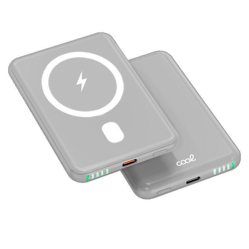 Cool Bateria Externa Universal Magnetica Power Bank Qi 5000 Mah Gris