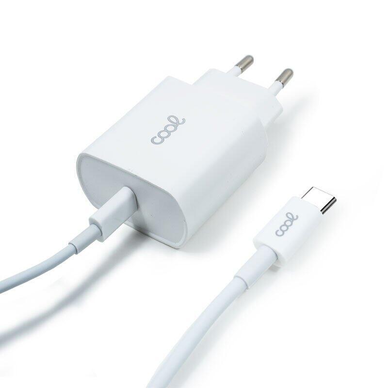 Cool Cargador Red  Entrada Tipo-C Pd + Cable Tipo C 1,2 Metros (20w)