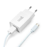 Cool Cargador Red /Conector Tipo-C 2.1amp / Kit 2 En 1 Blanco