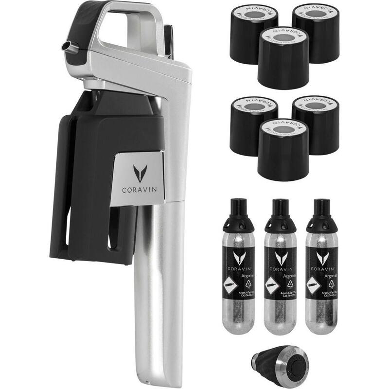 Coravin Wine System  Silver Timeless Six + 12 Pcs.