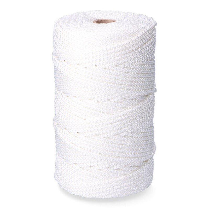Cordón Trenzado Poliéster Granete Blanco, Calibre 5 Mm X 200 M