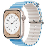 Correa Apple Watch 42/44/45/49mm Wave Azul Cielo+Blanco Estrella