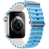 Correa Apple Watch 42/44/45/49mm Wave Azul Cielo+Blanco Estrella