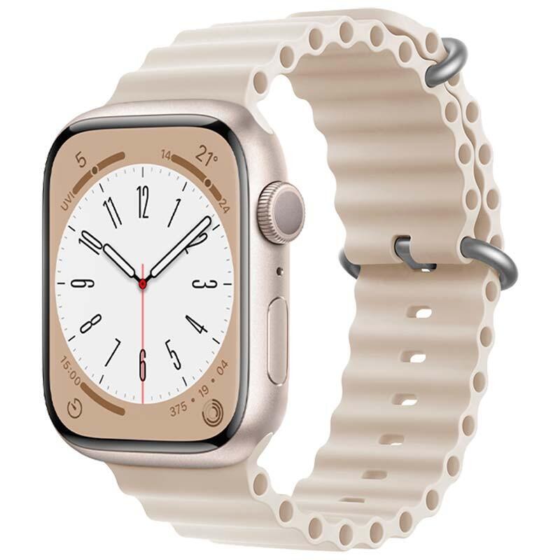 Correa Apple Watch 42/44/45/49mm Wave Blanco Estrella