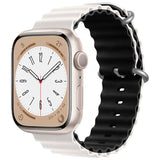Correa Apple Watch 42/44/45/49mm Wave Blanco+Negro