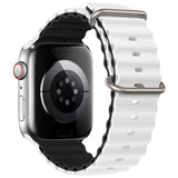 Correa Apple Watch 42/44/45/49mm Wave Blanco+Negro