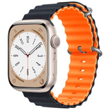 Correa Apple Watch 42/44/45/49mm Wave Medianoche+Naranja