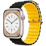 Correa Apple Watch 42/44/45/49mm Wave Negro+Amarillo