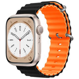 Correa Apple Watch 42/44/45/49mm Wave Negro+Naranja