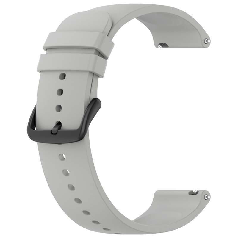 Correa De Silicona Universal 22mm Gris Claro Para Smartwatch Xiaomi/Amazfit/Samsung/Huawei/Realme/Ticwatch