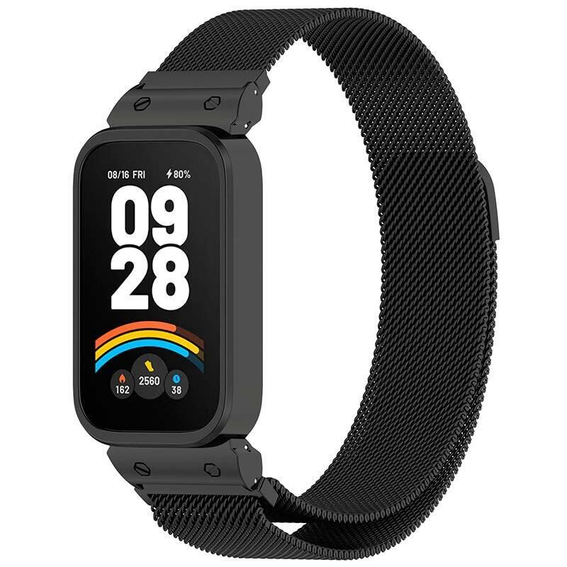 Correa Milanesa Magnética Xiaomi Mi Smart Band 9 Active / Redmi Smart Band 3 Negro
