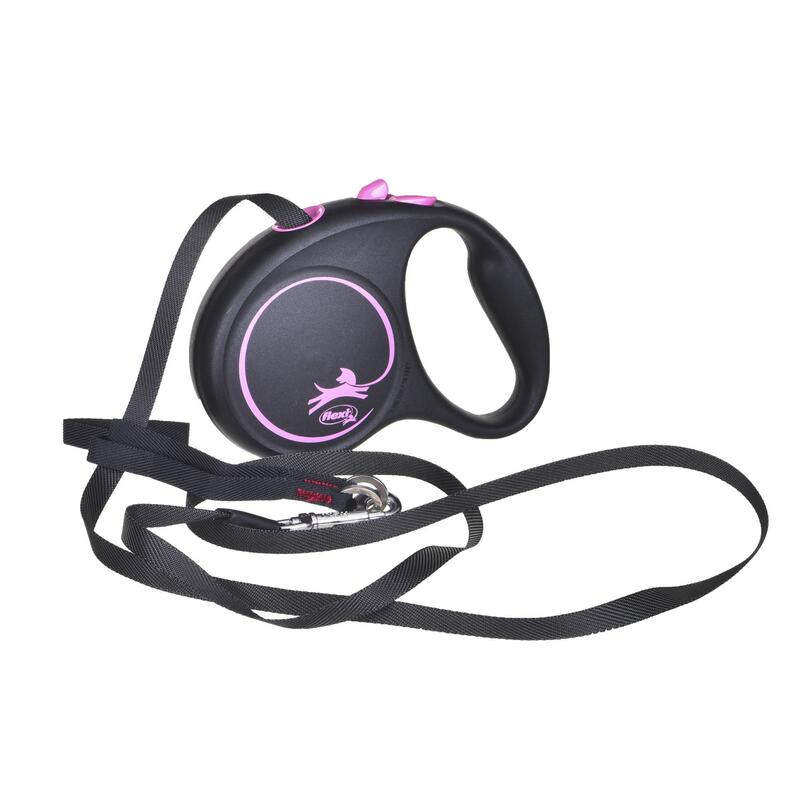 Correa Retráctil Flexi Black Design S 5 M Rosa