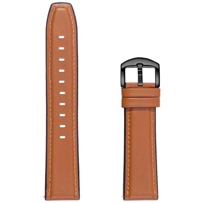 Correa Universal Cuero Premium 22mm Para Smartwatch Xiaomi/Amazfit/Samsung/Huawei/Realme/Ticwatch (Marrón)
