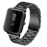 Correa Universal Metal Eslabones 20mm Para Smartwatch Xiaomi/Amazfit/Samsung/Huawei/Realme/Ticwatch (Negro)