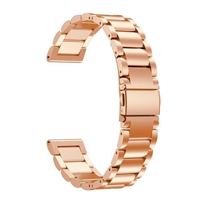 Correa Universal Metal Eslabones 22mm Para Smartwatch Xiaomi/Amazfit/Samsung/Huawei/Realme/Ticwatch (Rosa)