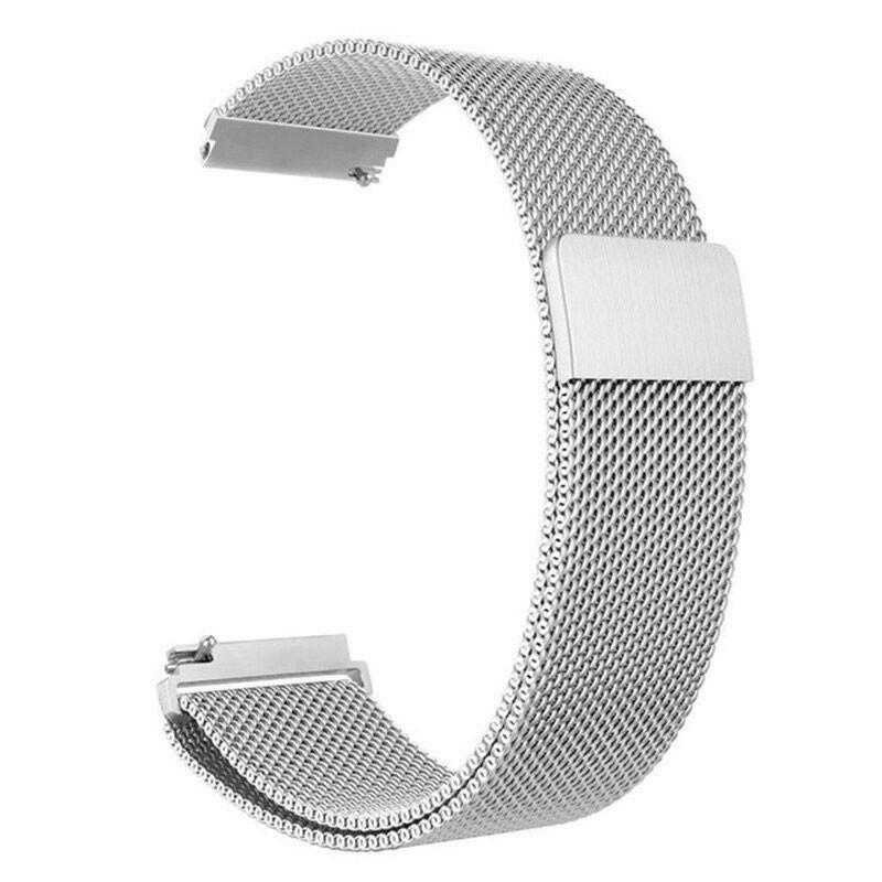 Correa Universal Metal Milanesa 22mm Para Smartwatch Xiaomi/Amazfit/Samsung/Huawei/Realme/Ticwatch (Plata)