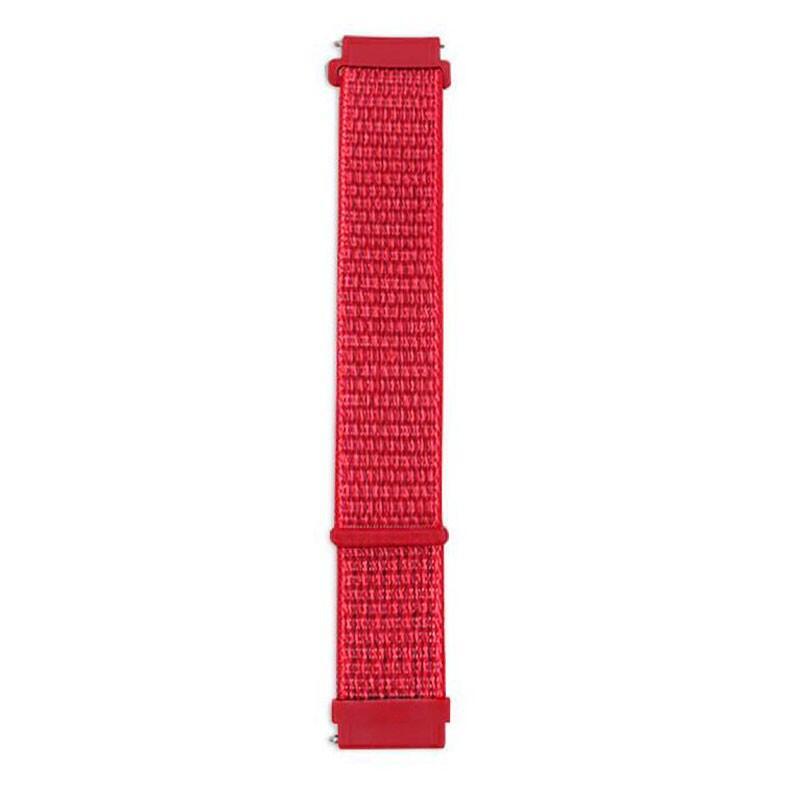 Correa Universal Nailon 20mm Para Smartwatch Xiaomi/Amazfit/Samsung/Huawei/Realme/Ticwatch (Rojo)