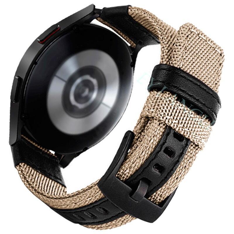Correa Universal Nailon Ajustable 20mm Caqui Para Smartwatch Xiaomi/Amazfit/Samsung/Huawei/Realme/Ticwatch