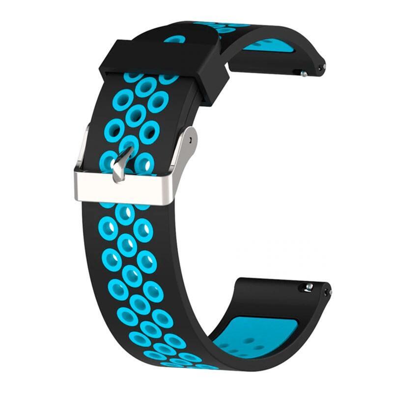 Correa Universal Silicona 20mm Para Smartwatch Xiaomi/Amazfit/Samsung/Huawei/Realme/Ticwatch (Azul)