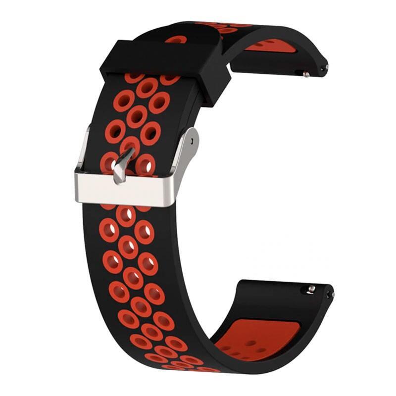 Correa Universal Silicona 20mm Para Smartwatch Xiaomi/Amazfit/Samsung/Huawei/Realme/Ticwatch (Rojo)